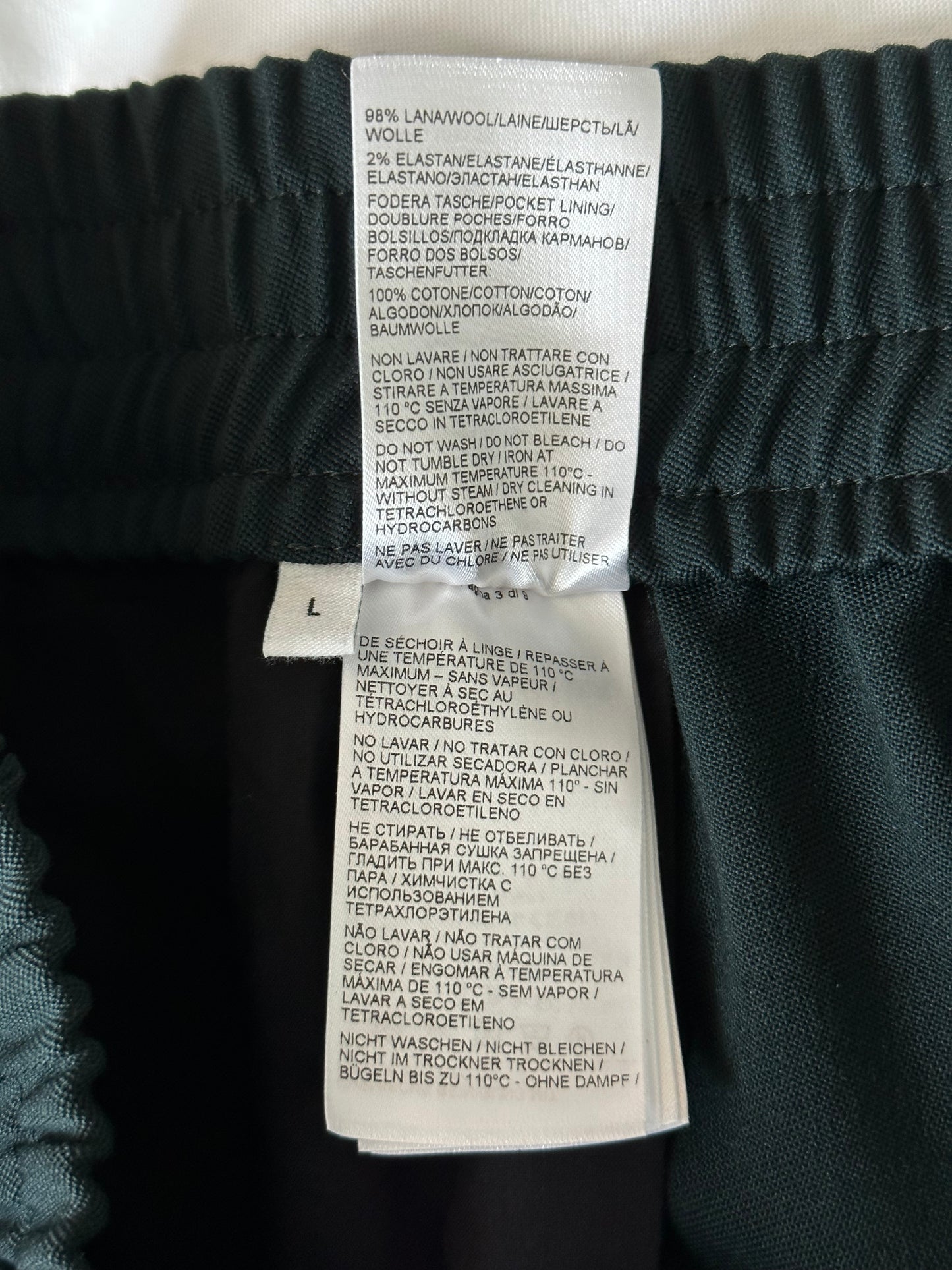 Bottega Veneta Green & White Striped Wool Trackpants