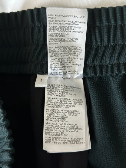 Bottega Veneta Green & White Striped Wool Trackpants