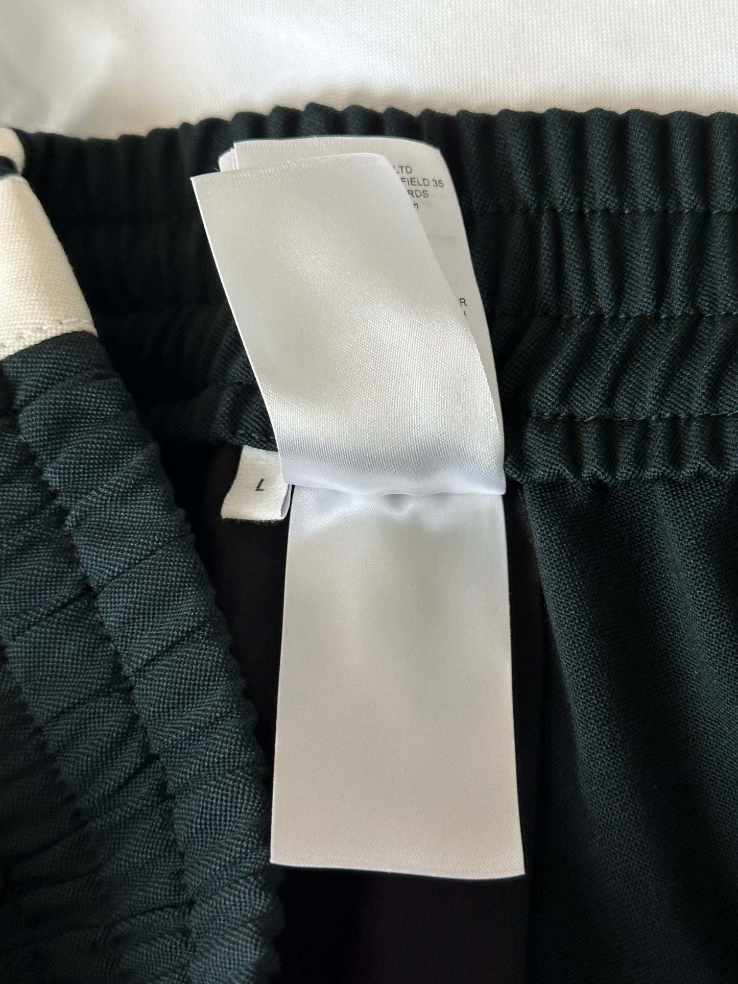 Bottega Veneta Green & White Striped Wool Trackpants