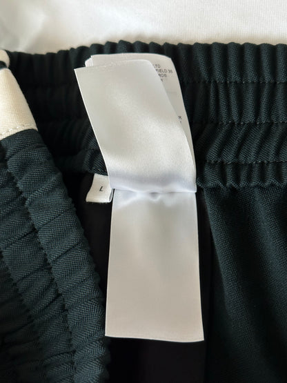 Bottega Veneta Green & White Striped Wool Trackpants