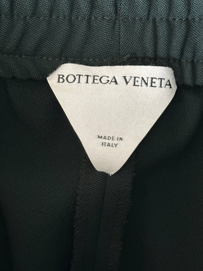 Bottega Veneta Green & White Striped Wool Trackpants