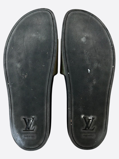 Louis Vuitton Black & Multicolor Prism Monogram Slides