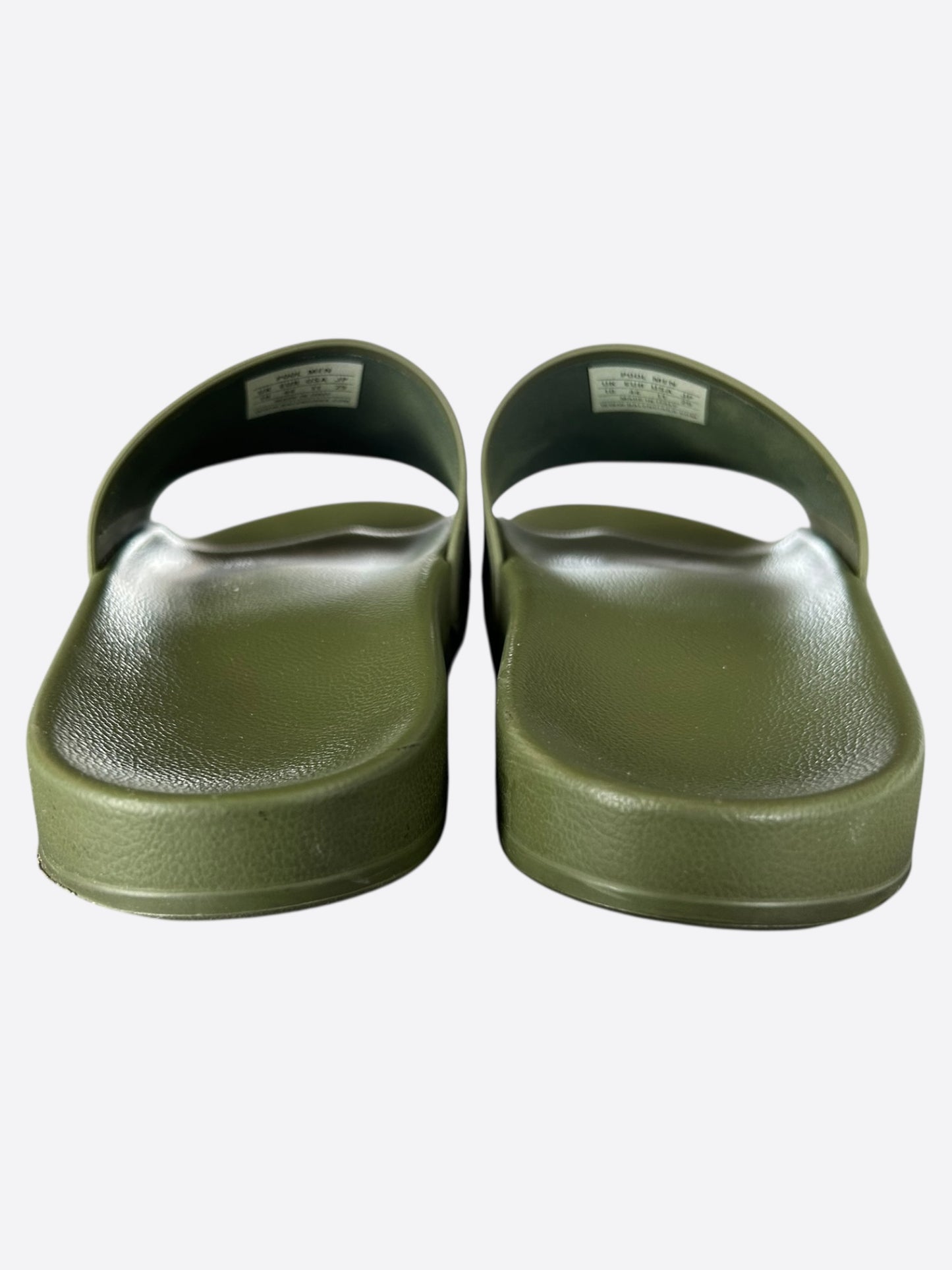 Balenciaga Green & Black Logo Slides