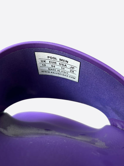 Balenciaga Purple & White Logo Slides