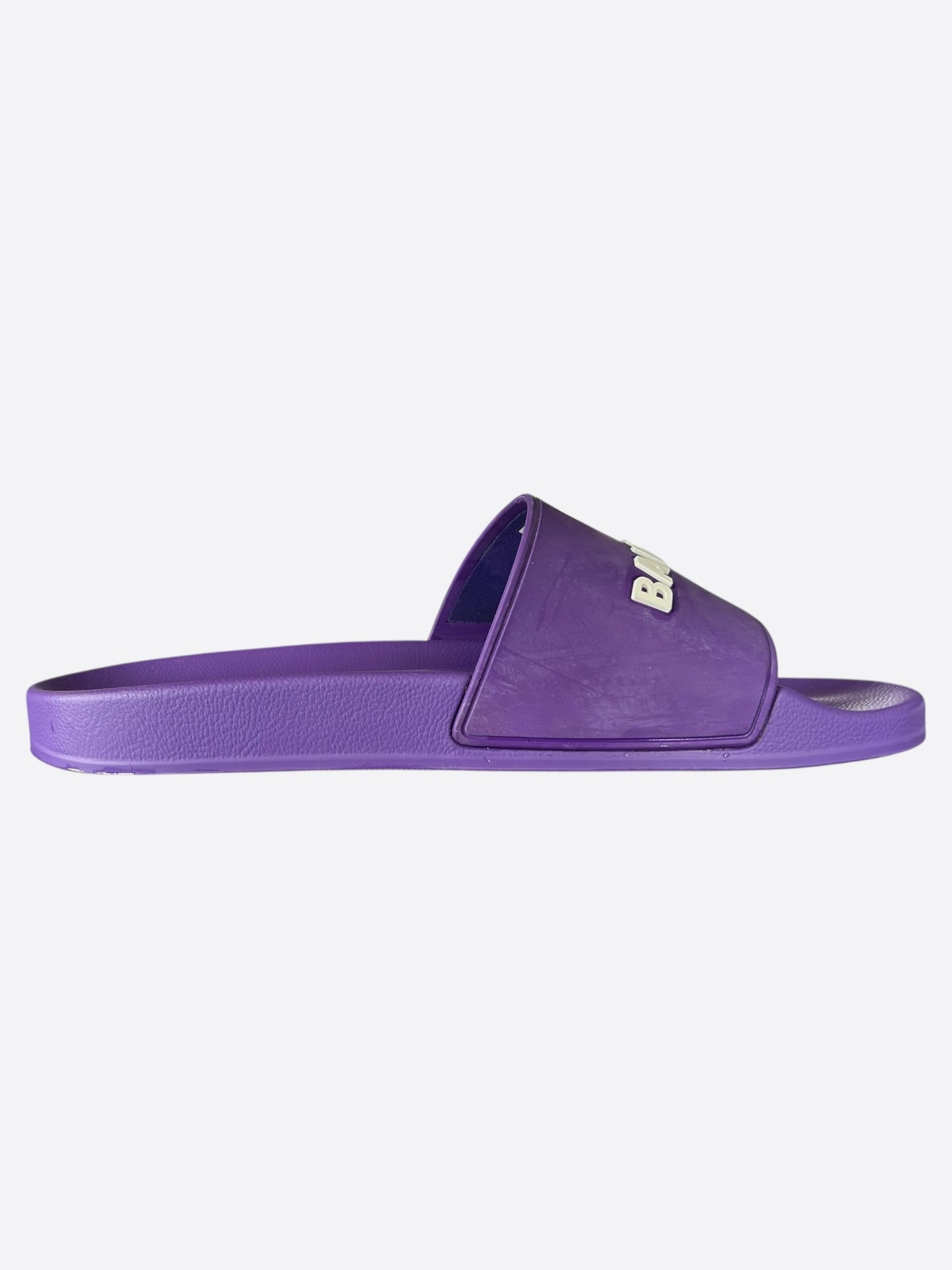 Balenciaga Purple & White Logo Slides