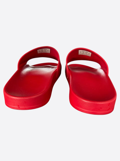Balenciaga Red & White Logo Slides