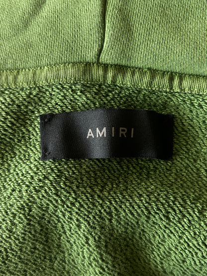 Amiri Green & Black Core Logo Shotgun Zip Up Hoodie