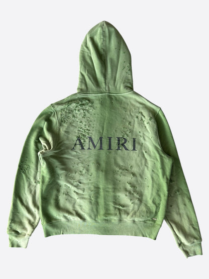 Amiri Green & Black Core Logo Shotgun Zip Up Hoodie