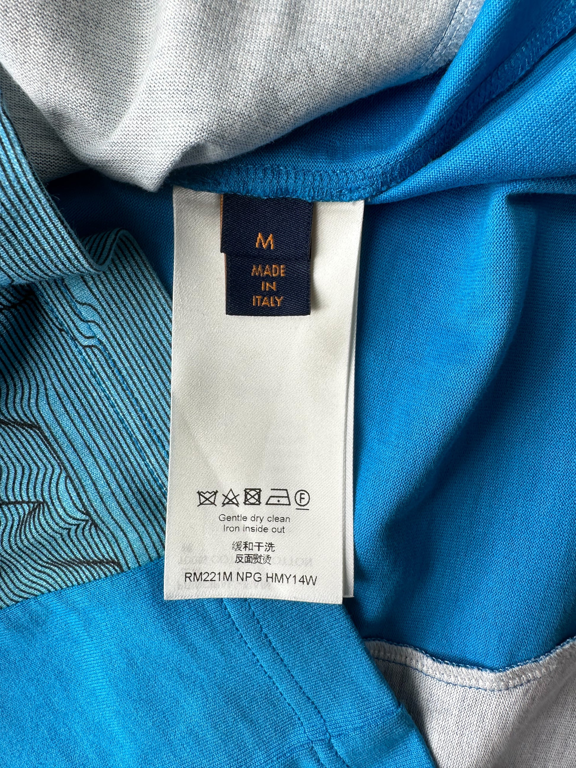 Louis Vuitton 2054 Inertia Printed Short Sleeve Tee Shirt Blue Pre-Owned