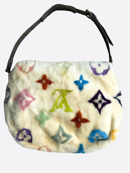 Louis Vuitton Takashi Murakami Multicolor Monogram Mink Messenger Bag