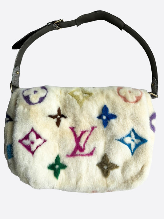 Louis Vuitton Takashi Murakami Multicolor Monogram Mink Messenger Bag