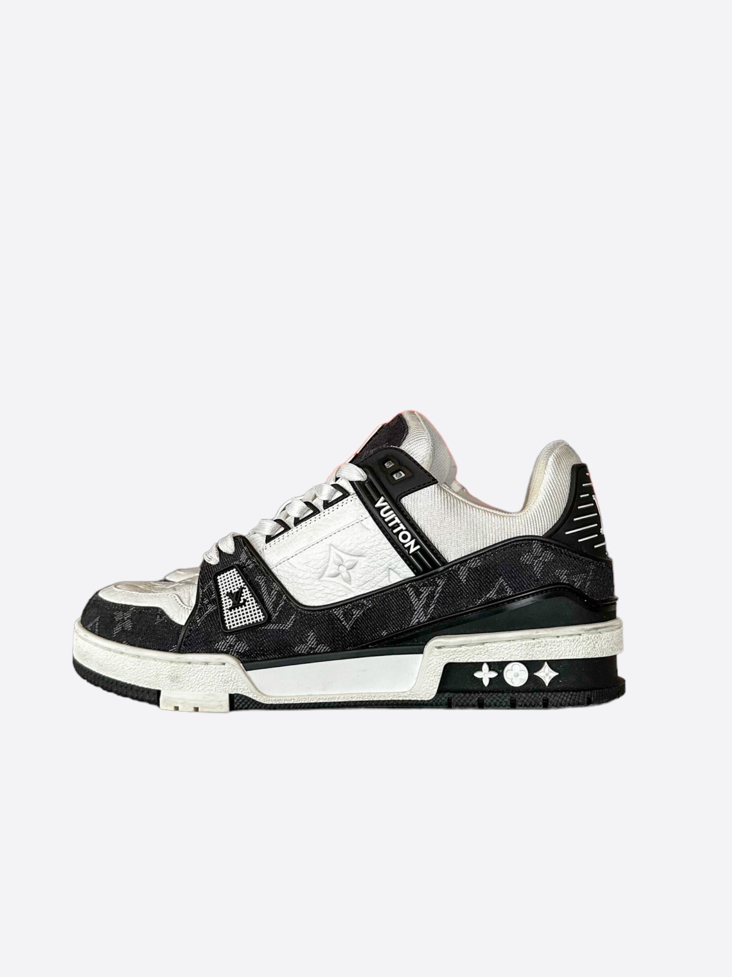 Louis Vuitton Black & White Denim Monogram Trainers