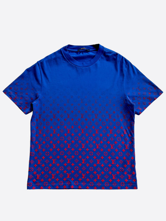 Louis Vuitton Blue & Red Monogram Gradient T-Shirt