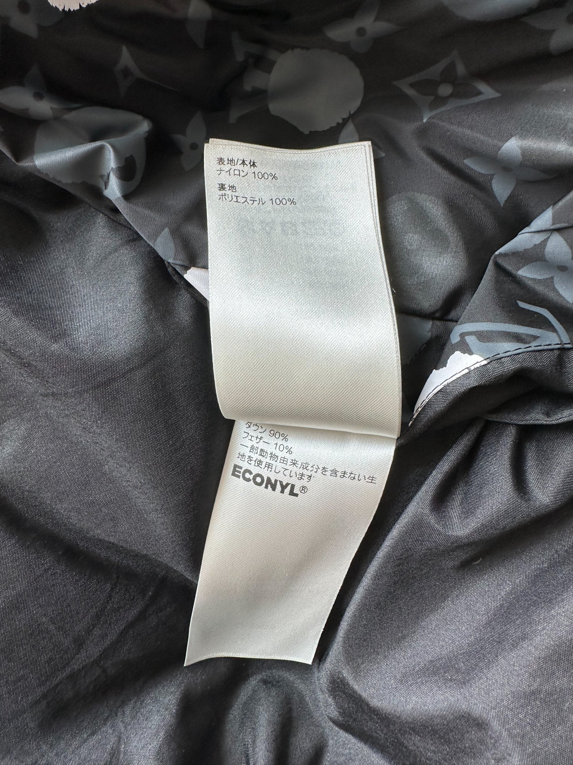 Louis Vuitton Mid-Length Monogram Nylon Windbreaker BLACK. Size 52