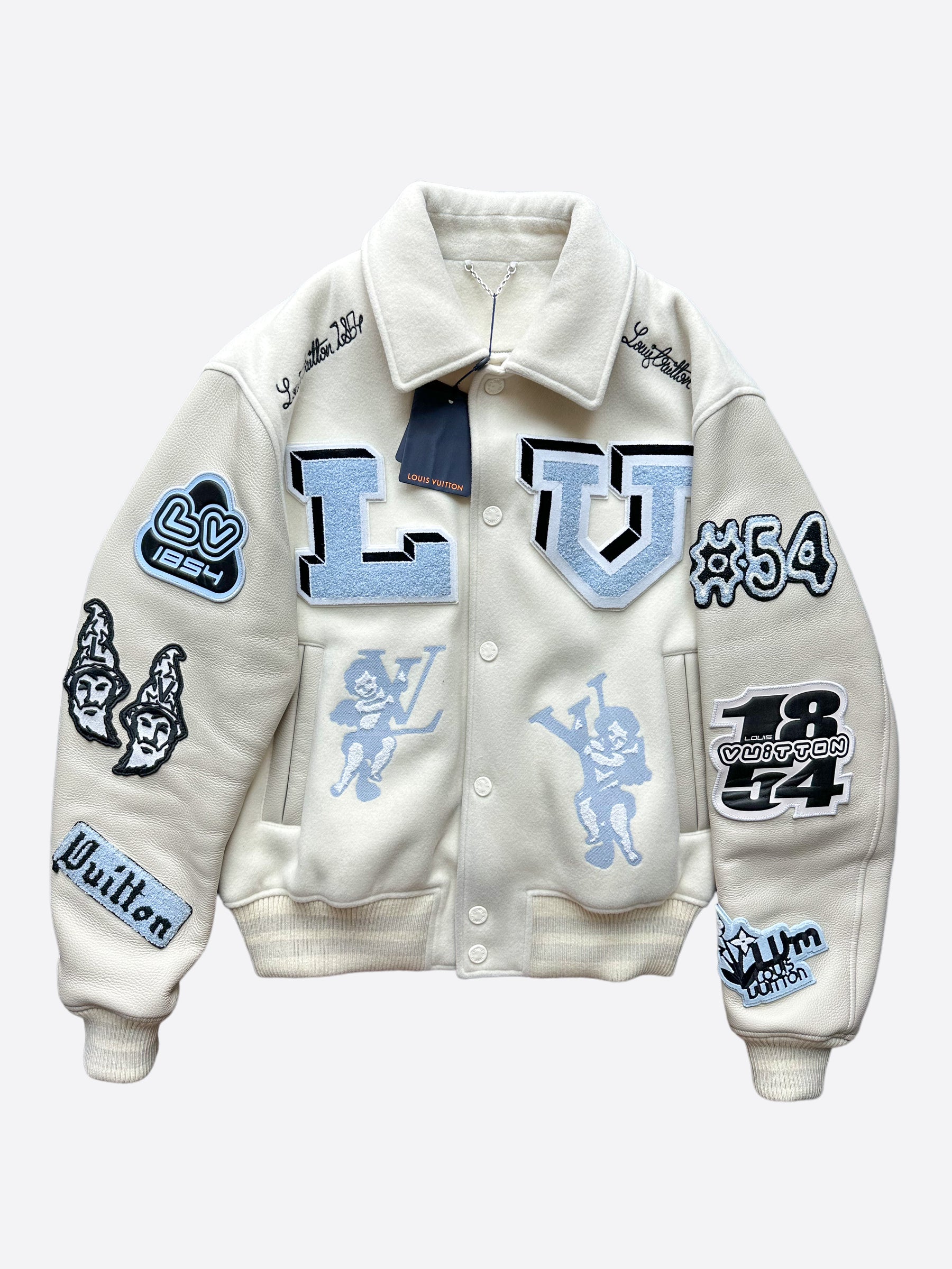Louis Vuitton White & Blue Bunny Varsity Jacket – Savonches