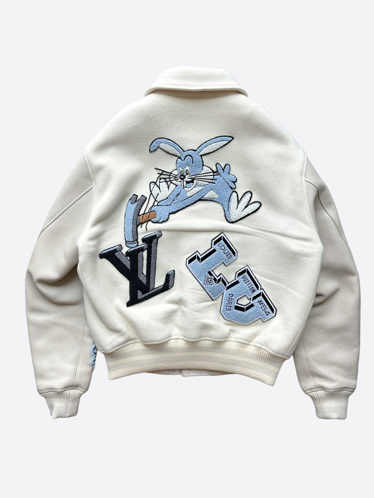 Louis Vuitton White & Blue Bunny Varsity Jacket – Savonches