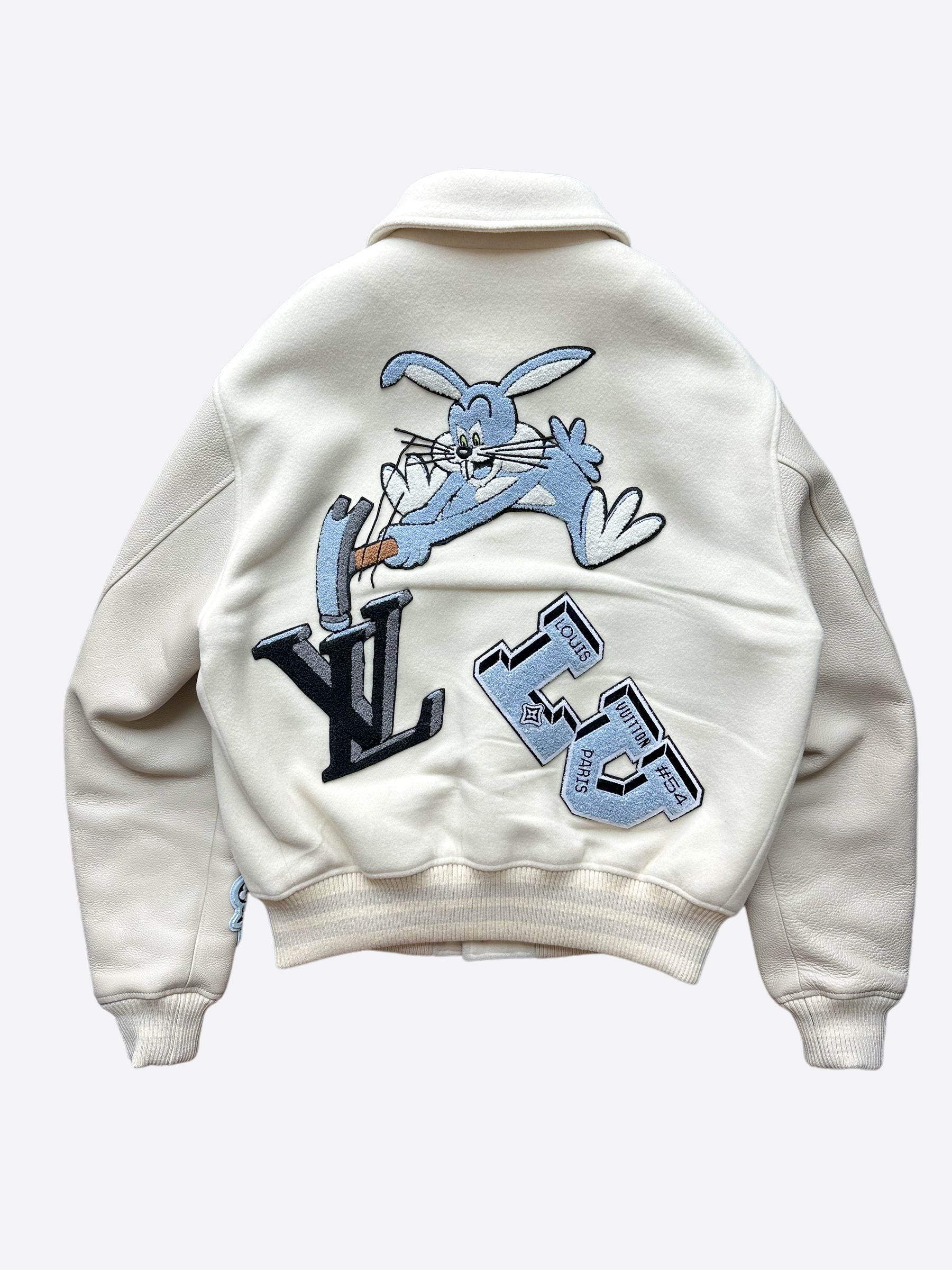 Jacket Makers Louis Vuitton Bunny Cream Varsity Jacket