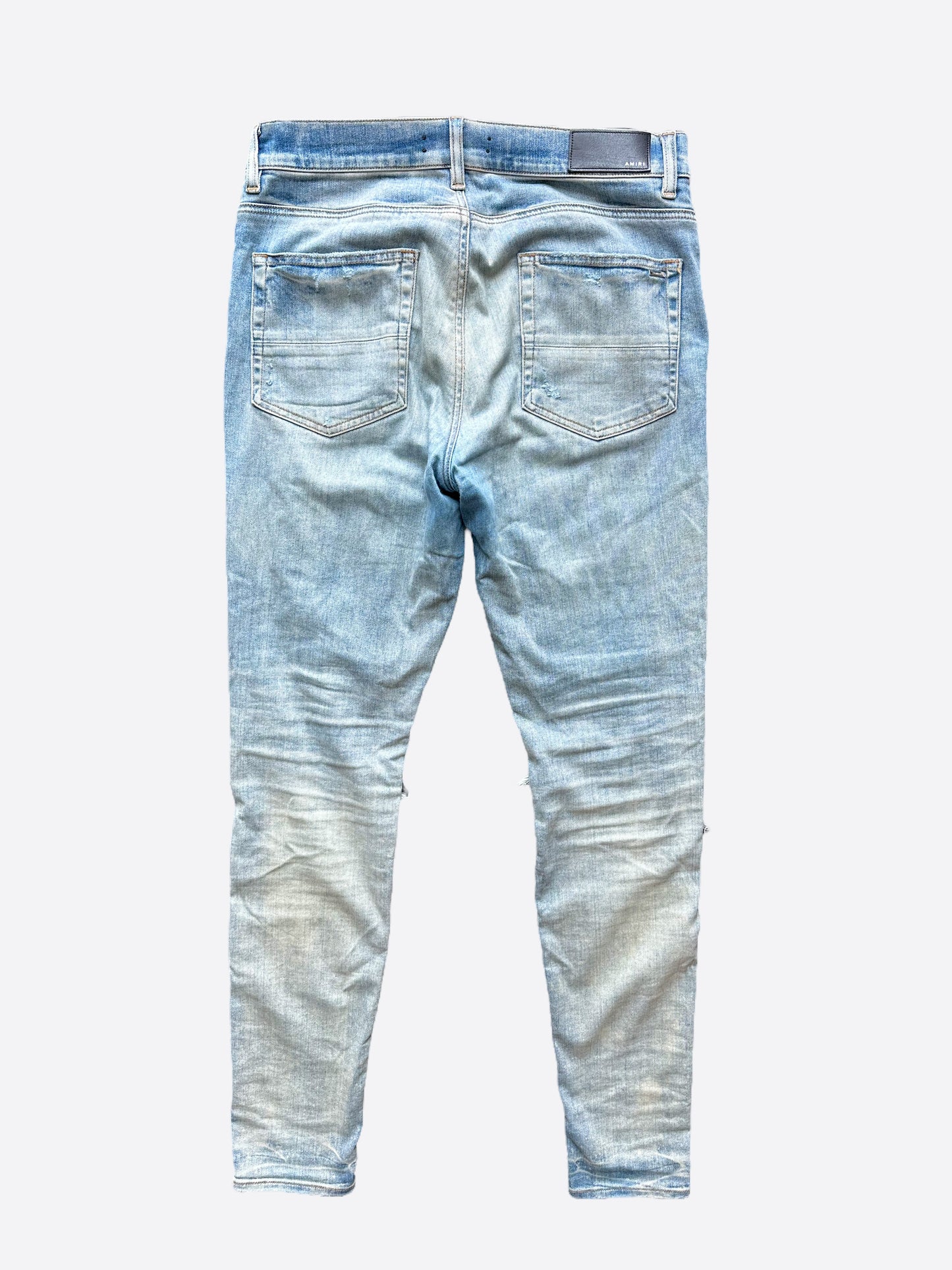 Amiri Blue Multicolor Patch Distressed Jeans