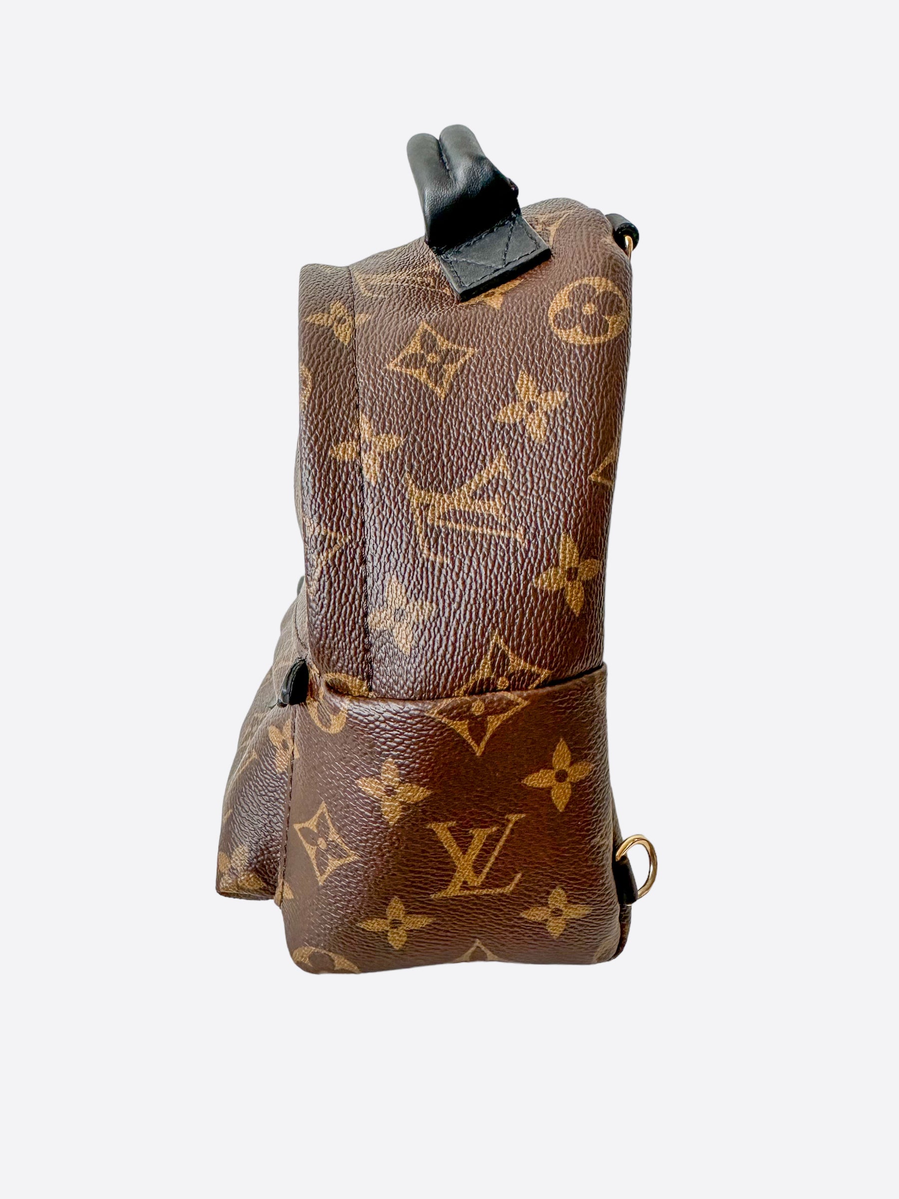 Louis Vuitton Palm Springs Monogram (Updated Zipper) Mini Brown in Coated  Canvas/Calfskin with Gold-tone - US