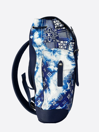 Louis Vuitton Blue Bandana Monogram Christopher Backpack