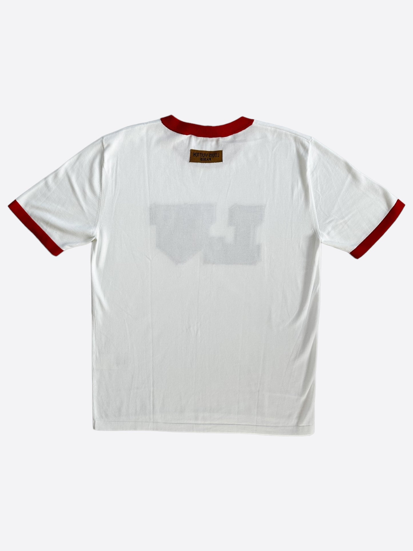 Louis Vuitton White & Blue Logo Intarsia T-Shirt