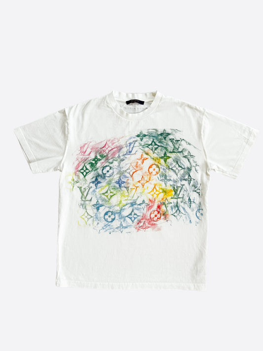 Louis Vuitton White Multicolor Pastel Monogram T-Shirt