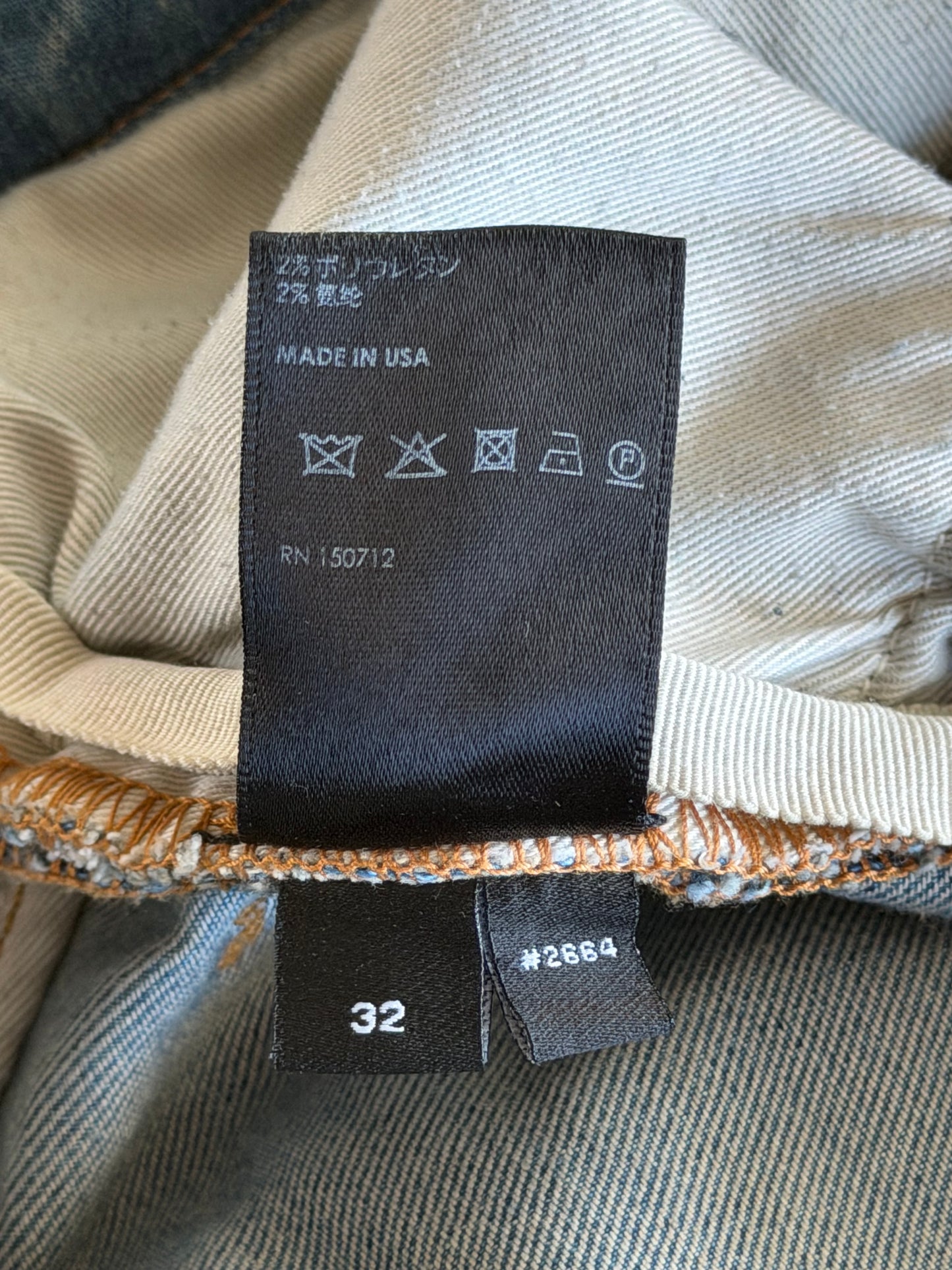 Amiri Clay Indigo & Black Bandana Patch MX1 Jeans