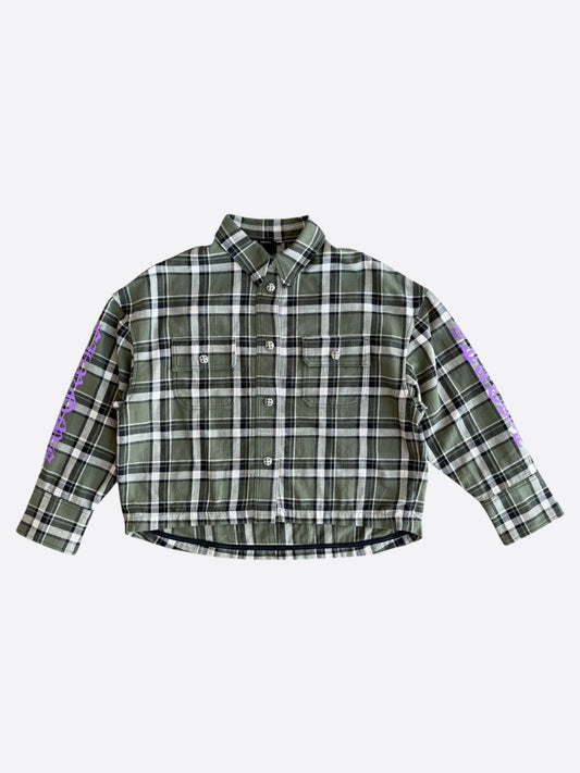 Chrome Hearts Green & Purple Plaid Women's Flannel