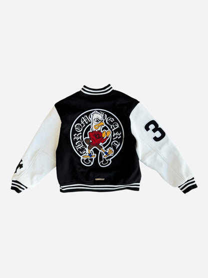 Chrome Hearts Black & White Chicken Varsity Jacket