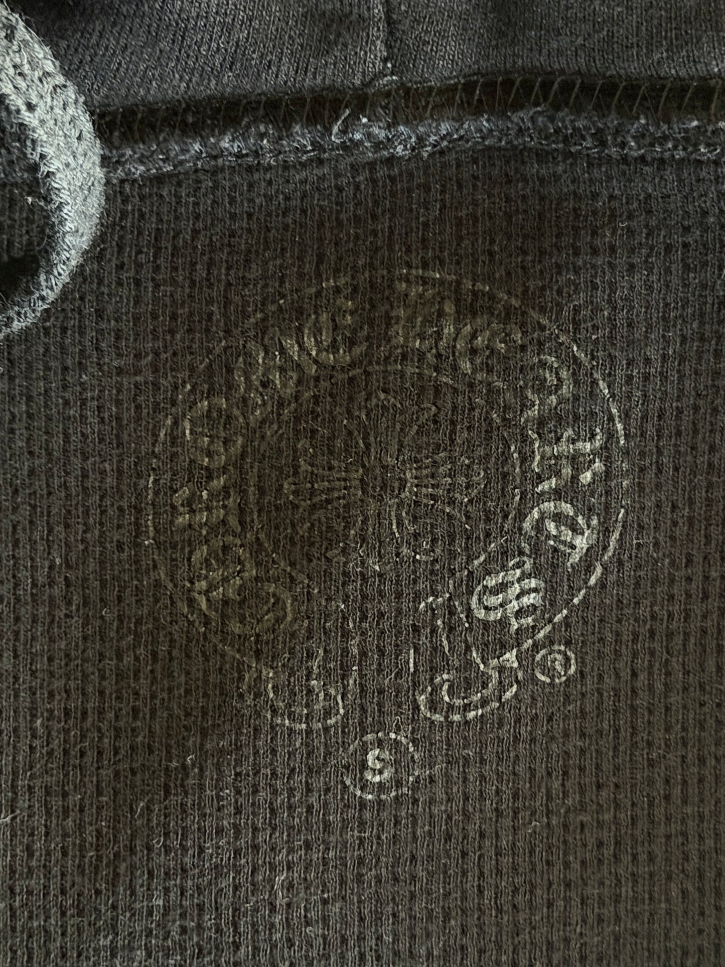 Chrome Hearts Black & Red Cemetery Horseshoe Logo Thermal Zip Up Hoodie
