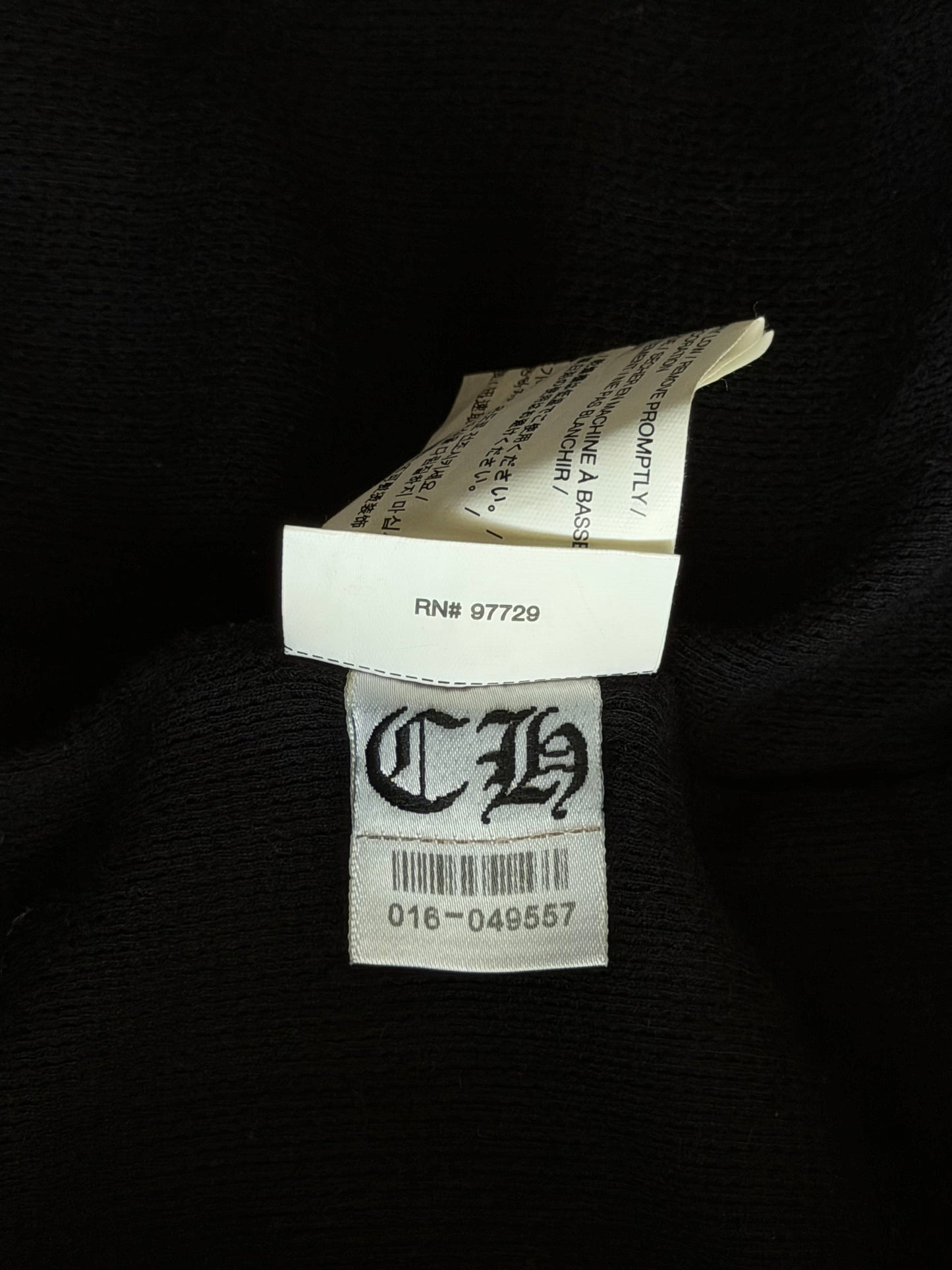 Chrome Hearts Black & Red Cemetery Horseshoe Logo Thermal Zip Up Hoodie