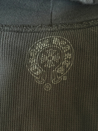 Chrome Hearts Black & White Foti Graphic Thermal Zip Up Hoodie