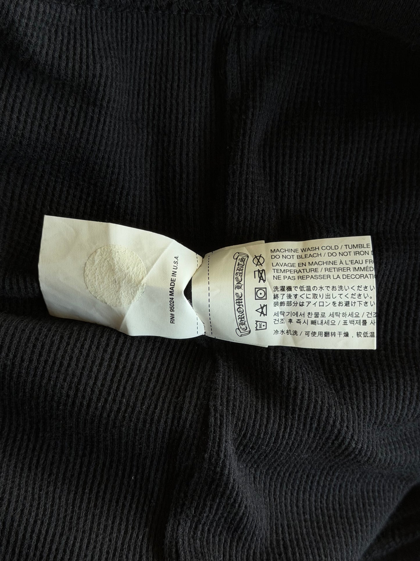 Chrome Hearts Black & White Foti Graphic Thermal Zip Up Hoodie