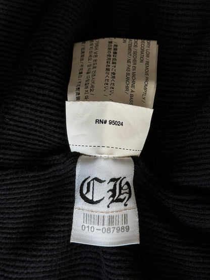 Chrome Hearts Black & White Foti Graphic Thermal Zip Up Hoodie