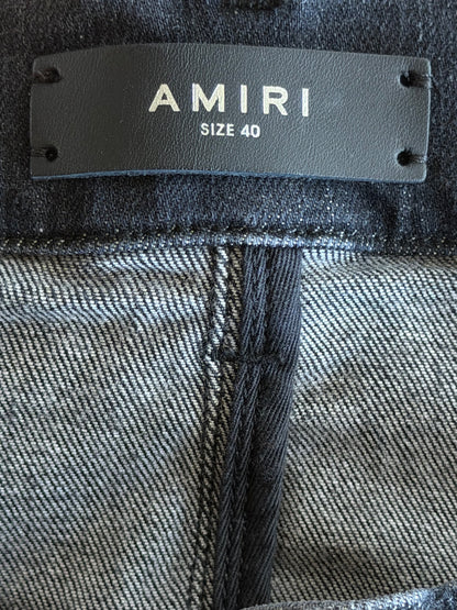 Amiri Rain Grey & Red Patch MX1 Jeans