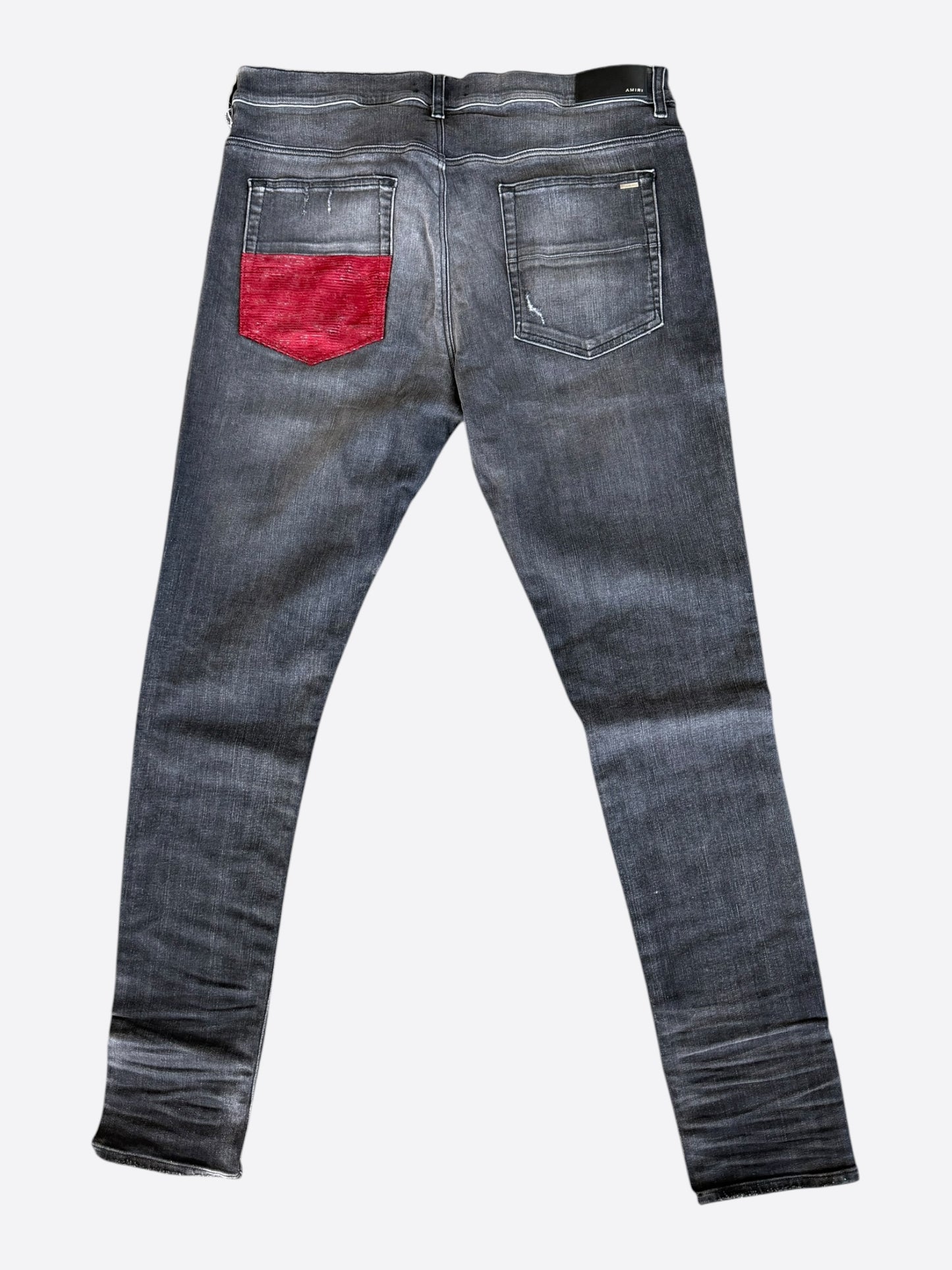 Amiri Rain Grey & Red Patch MX1 Jeans