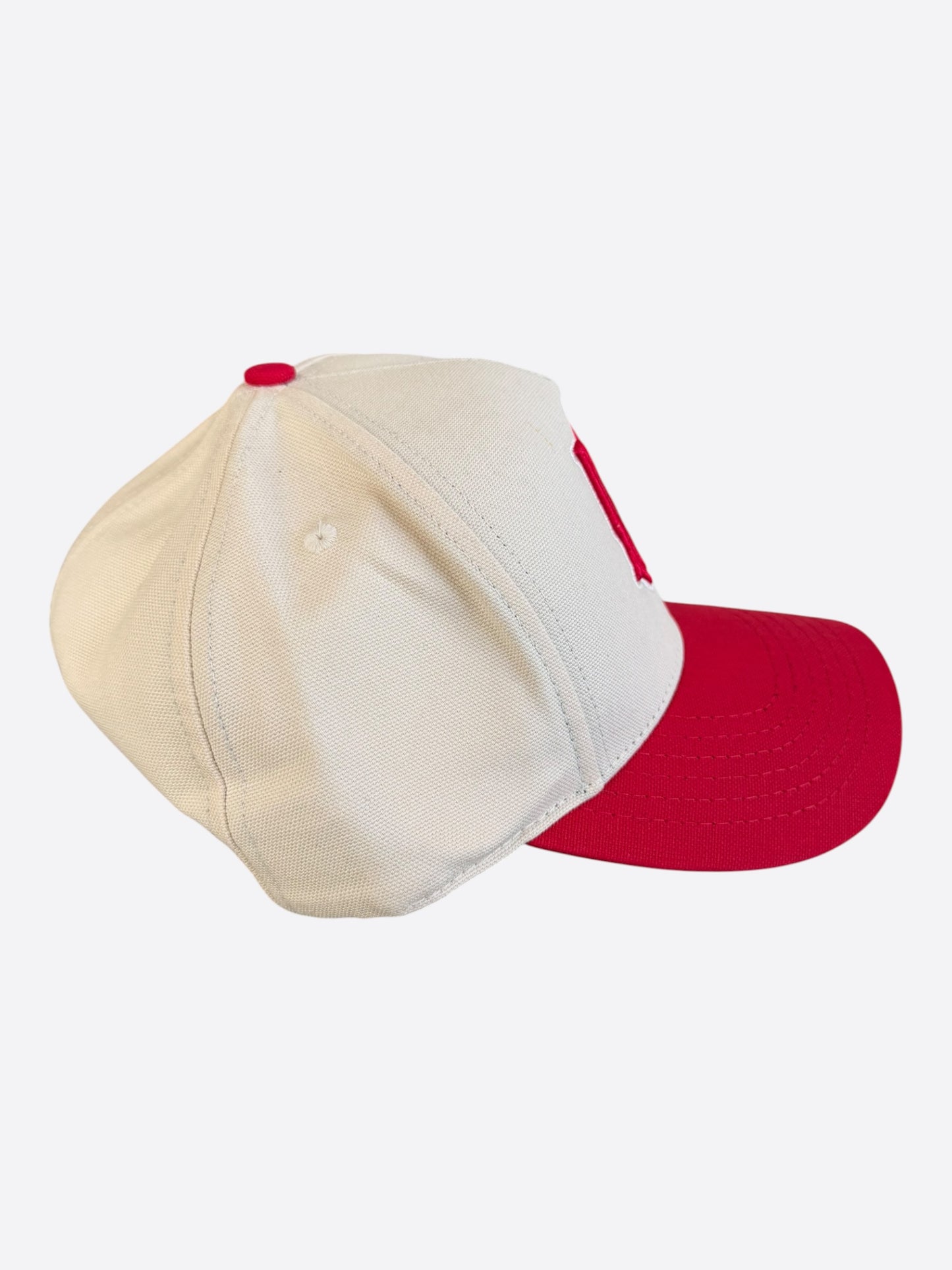 Amiri White & Red MA Logo Trucker Hat