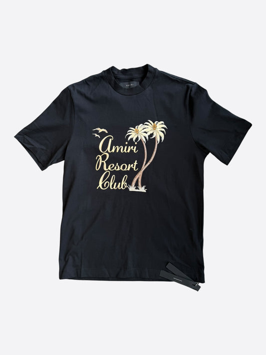 Amiri Black Twisted Palm Tree Graphic T-Shirt