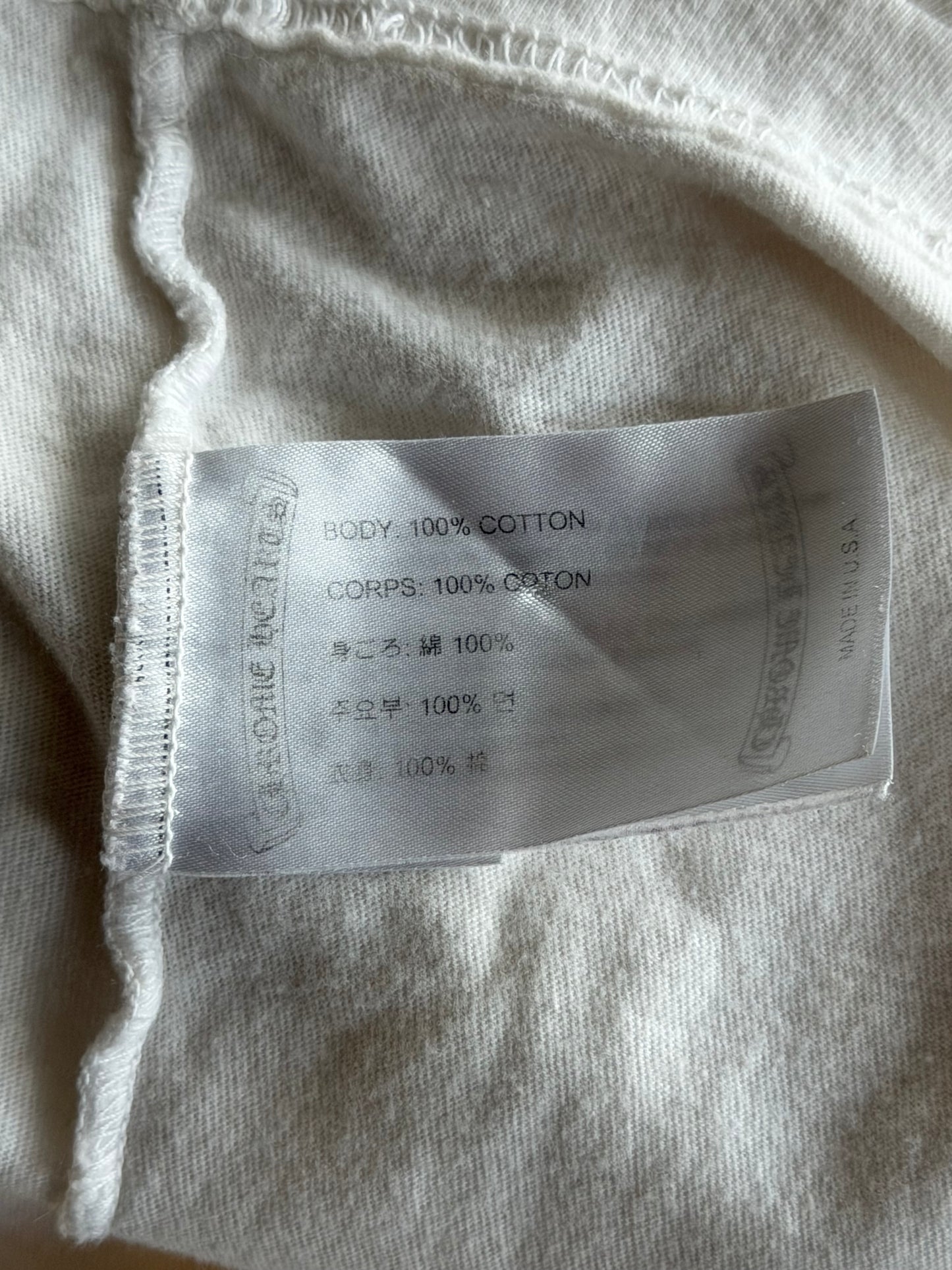 Chrome Hearts White & Black Scroll Logo Longsleeve T-Shirt