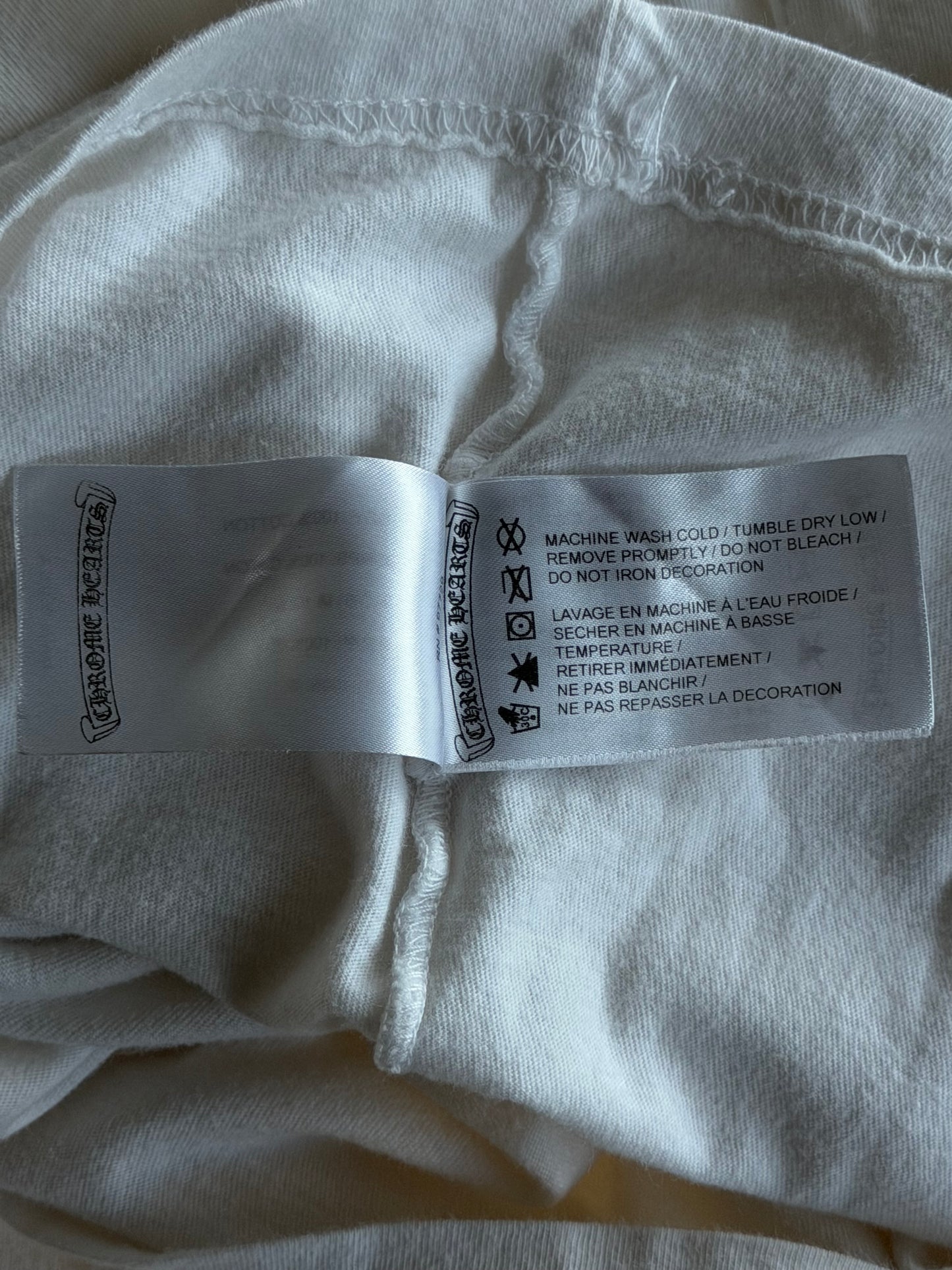 Chrome Hearts White & Black Scroll Logo Longsleeve T-Shirt