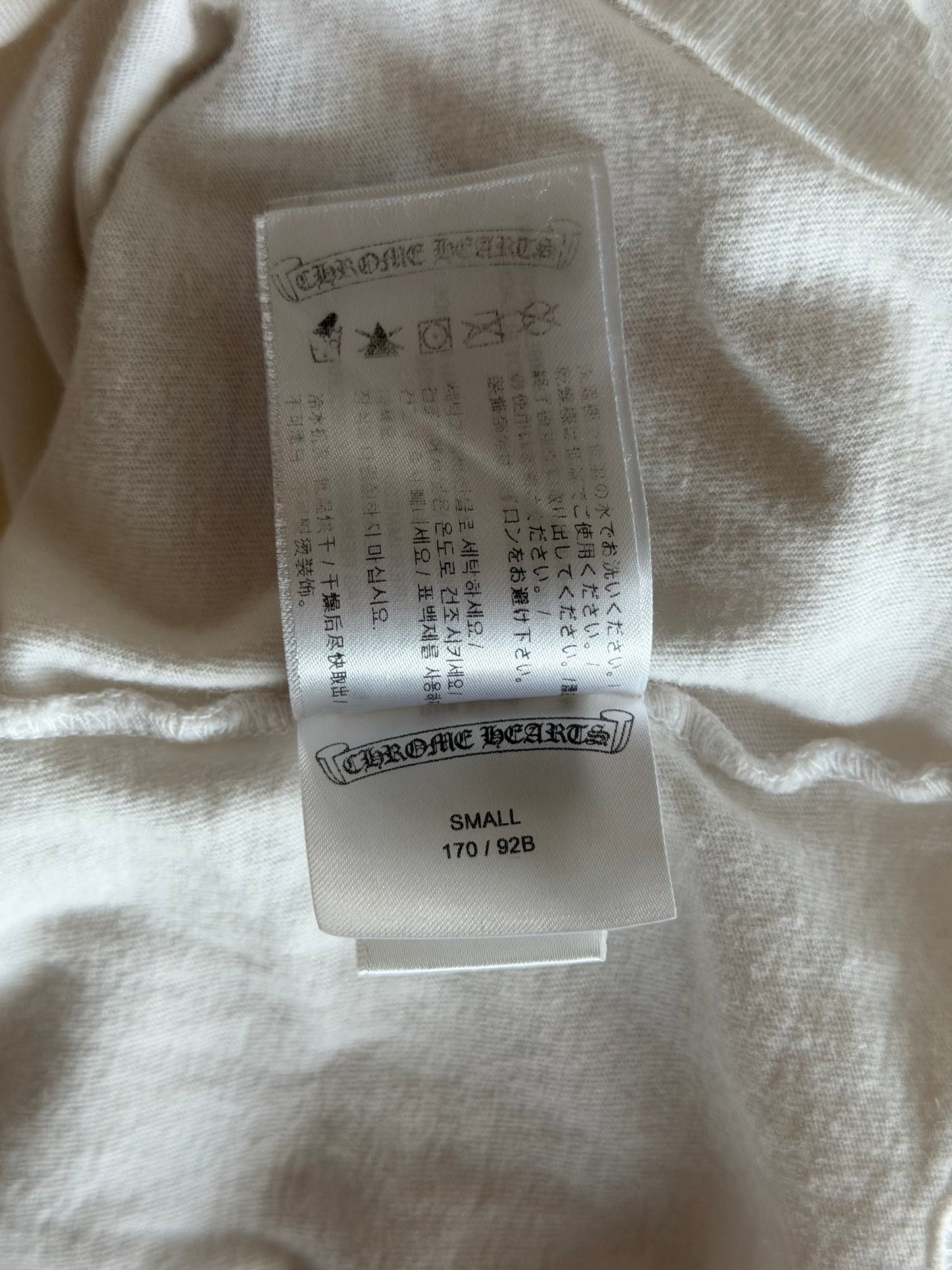 Chrome Hearts White & Black Scroll Logo Longsleeve T-Shirt