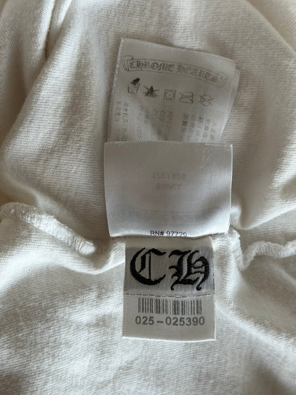 Chrome Hearts White & Black Scroll Logo Longsleeve T-Shirt