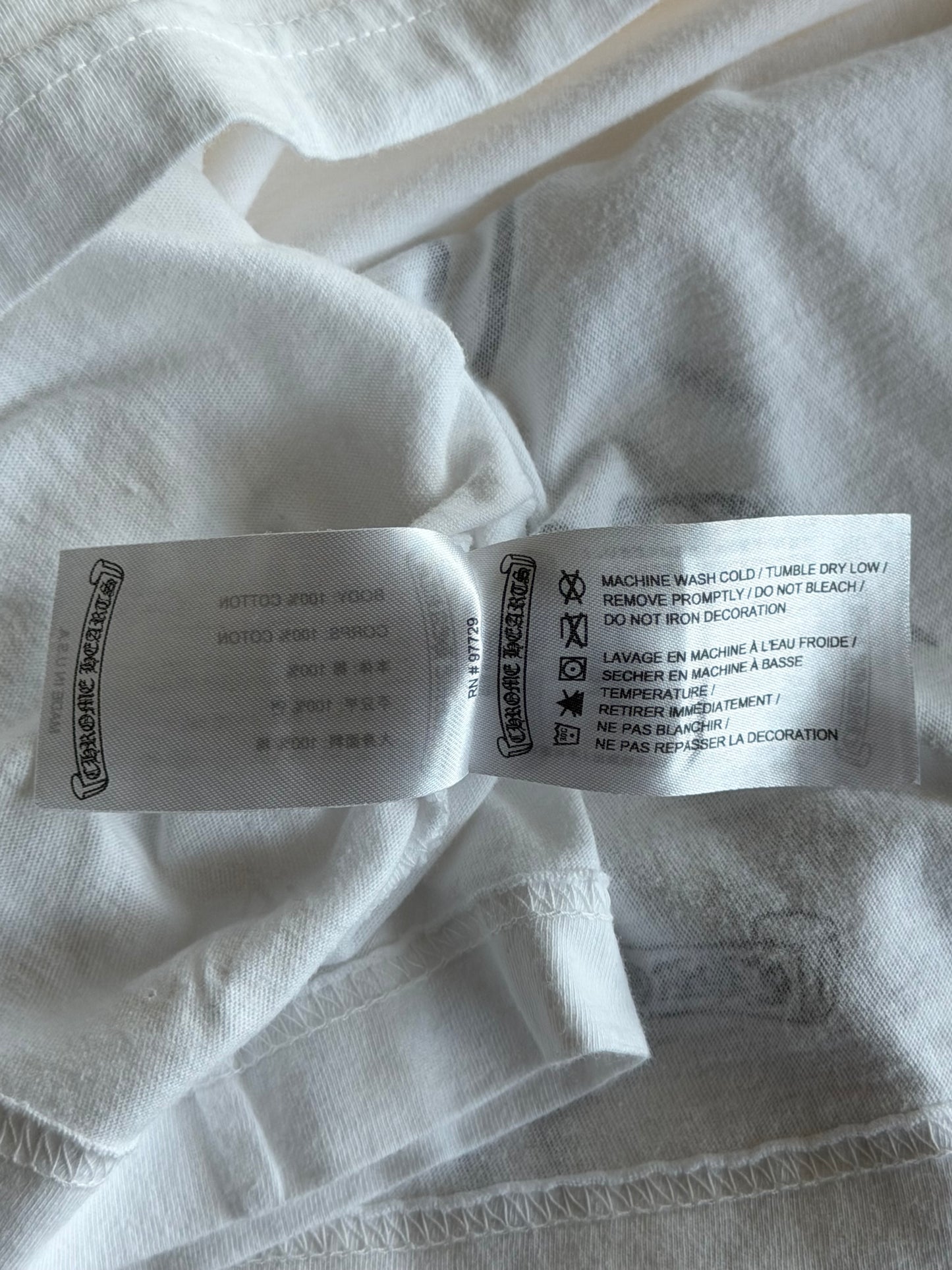 Chrome Hearts White & Black Miami Exclusive Horseshoe Logo T-Shirt