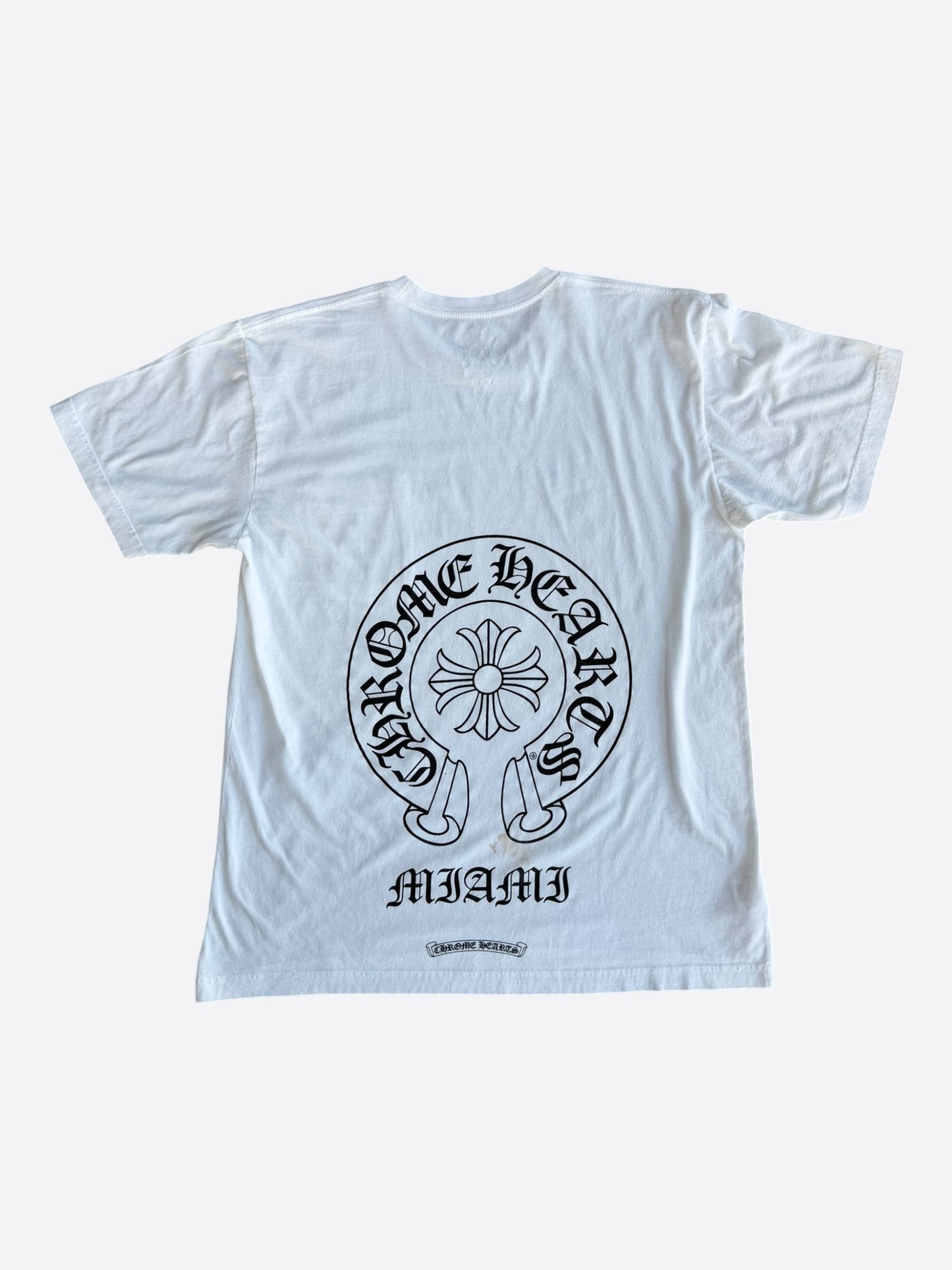 Chrome Hearts White & Black Miami Exclusive Horseshoe Logo T-Shirt