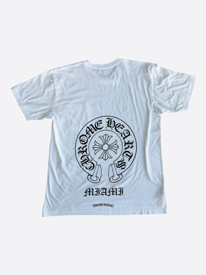 Chrome Hearts White & Black Miami Exclusive Horseshoe Logo T-Shirt