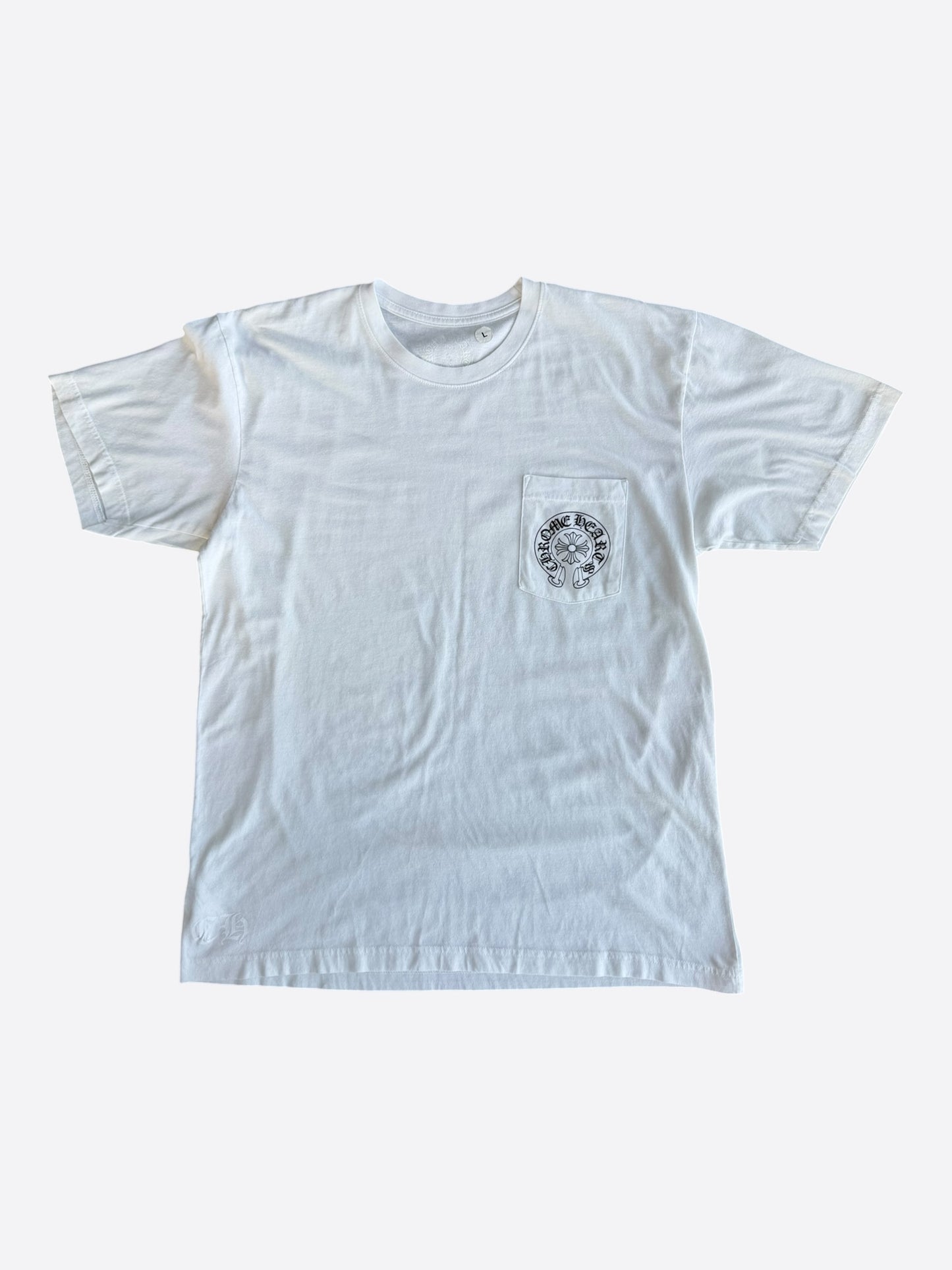 Chrome Hearts White & Black Miami Exclusive Horseshoe Logo T-Shirt
