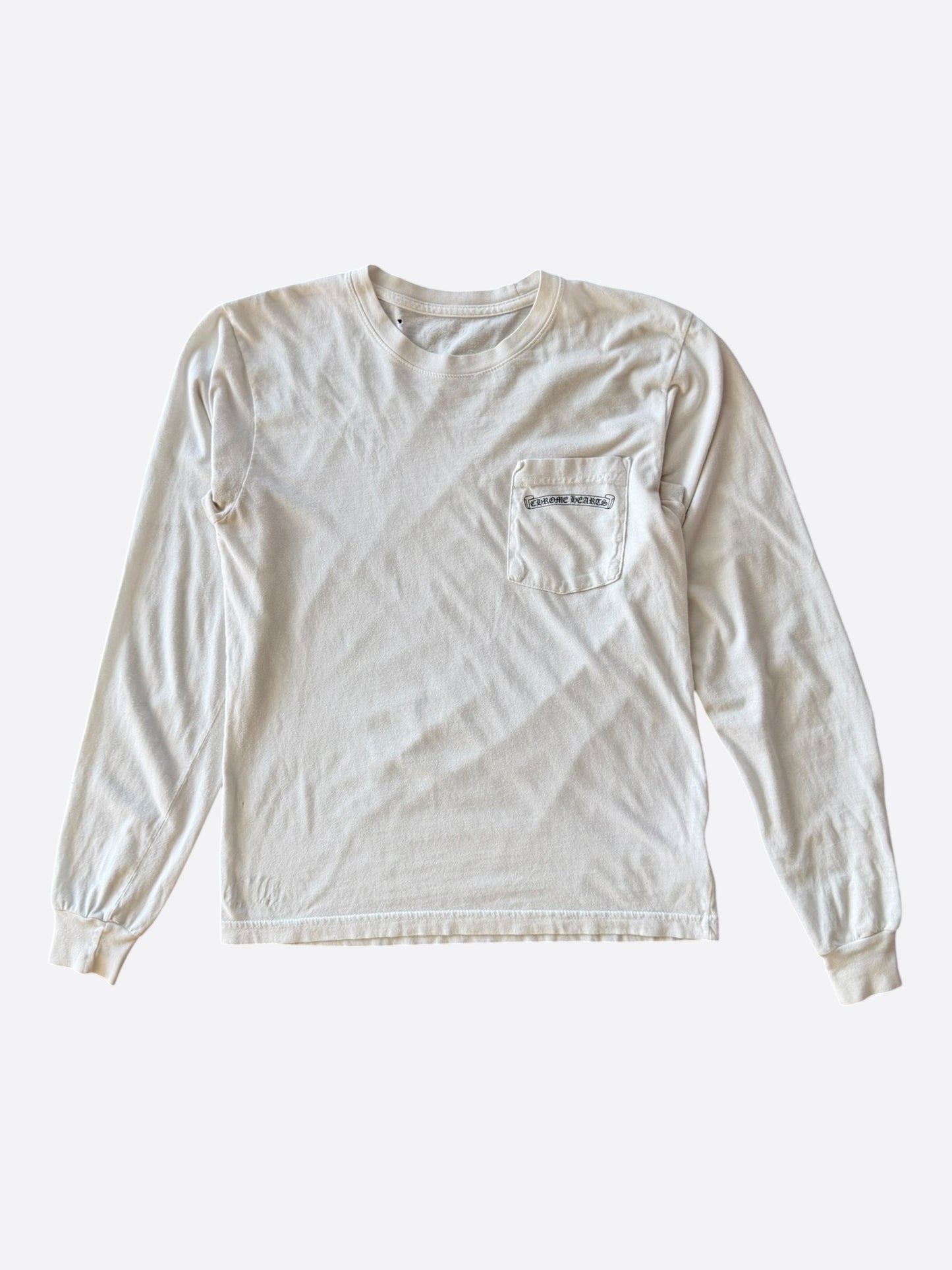 Chrome Hearts White & Black Scroll Logo Longsleeve T-Shirt