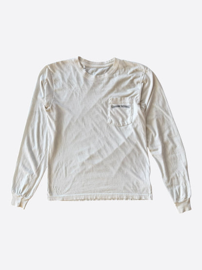 Chrome Hearts White & Black Scroll Logo Longsleeve T-Shirt