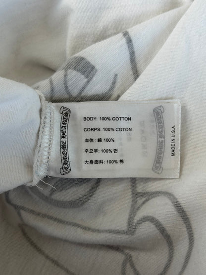Chrome Hearts White & Black Horseshoe Logo Longsleeve T-Shirt
