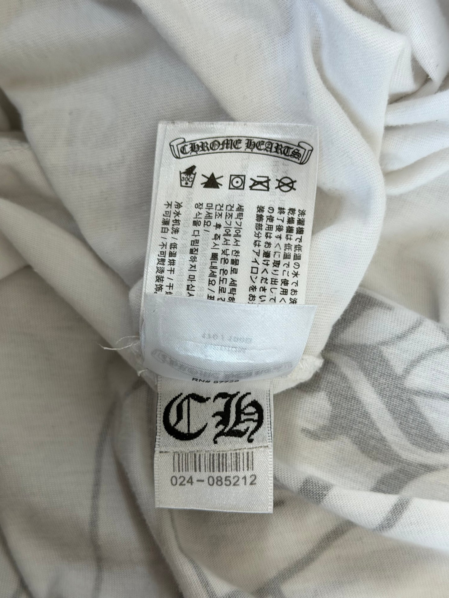 Chrome Hearts White & Black Horseshoe Logo Longsleeve T-Shirt